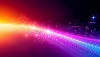 Vibrant abstract light streaks and bokeh effect in a spectrum of colors