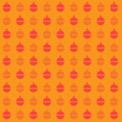 Festive Christmas Ornament Pattern on Orange Background