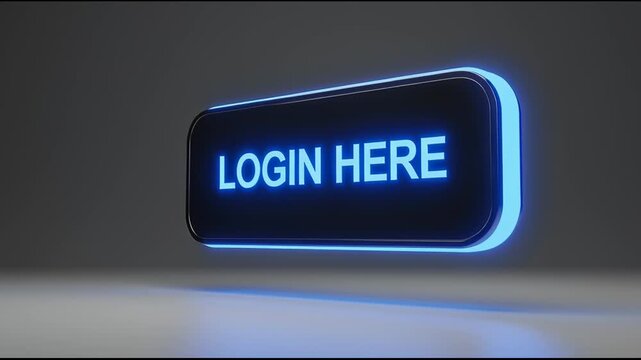 Animated glowing 'Login Here' button sequence for website design and interaction projects