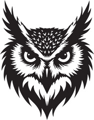 Obraz premium Detailed Owl Head Vector Illustration