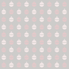 Christmas Ornament Pattern on Gray Background