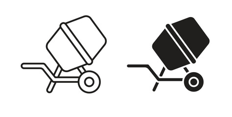 cement mixers icon vector design. icon doodle hand drawn.