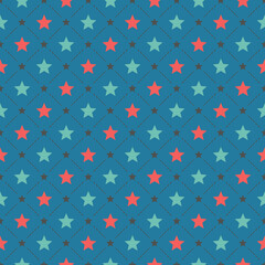 Star Pattern Background in Teal, Coral, and Green