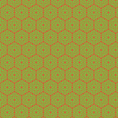 Geometric Pattern in Green and Orange