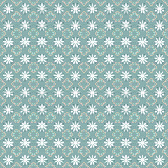 Floral Pattern on Teal Background
