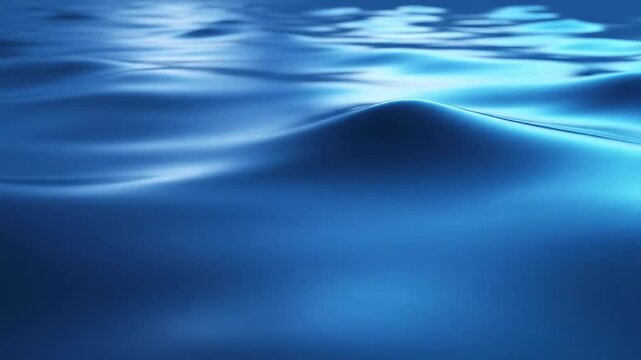 Smooth rhythmic sine wave oscillation creating a peaceful liquid surface texture that expands horizontally in a seamless loop meditative, computer generated, quantum physics