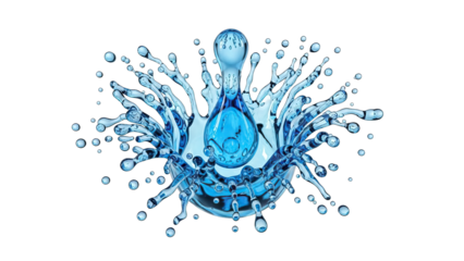 Splashing water drop creating a dynamic, fresh, and invigorating effect
