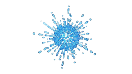 Stunning blue ice crystal explosion effect for science concepts design