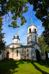 Fototapeta premium Orthodox church of the Protection of the Mother of God in Nina, a village on the shores of Lake Peipus in the Peipsiääre rural municipality of Eastern Estonia