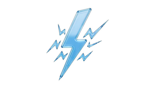 Electric blue lightning bolt radiating striking energy and power - Powered by Adobe
