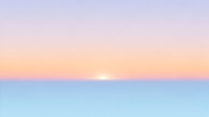 Obraz premium Ultra-minimal soft pastel gradient horizon with a single diffused glow point in the center, smooth airbrush texture, calm and bright aesthetic, premium stock style.