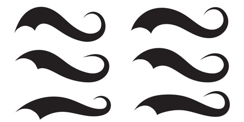 Baseball swoosh tail and underline for vintage sport logo. Retro text vector with brush line swash and American typography alphabet. Single and set.