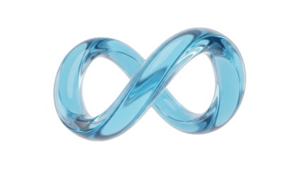 Endless possibilities with blue infinity symbol, modern and conceptual