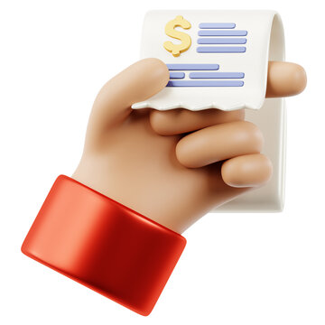 3D Render of the Hand Holding Bill