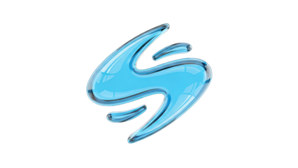 Stunning blue water symbol with fluid shape for modern logo designs