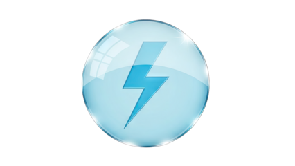 Electric blue power bolt encased, modern energy icon for tech innovation
