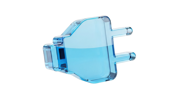 Crystal clear electric plug, power up with this innovative design style - Powered by Adobe