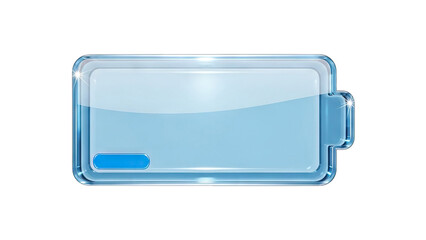 Sleek modern battery indicator showing low power with a glass effect