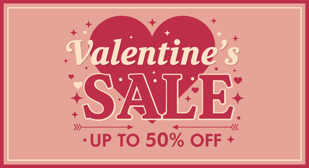 Elegant valentine's day sale promotion design with heart motif