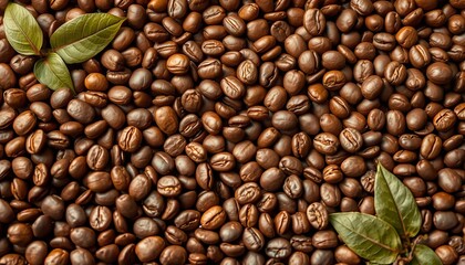 Rich brown coffee beans filling the frame, close-up texture, brown, cafe