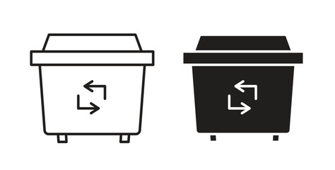 Dumpster icon vector design. icon doodle hand drawn.