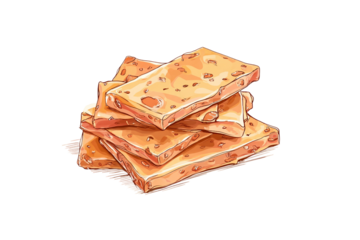Hand-sketched toffee candy in doodle style isolated on transparent background