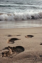Footprints on the beach