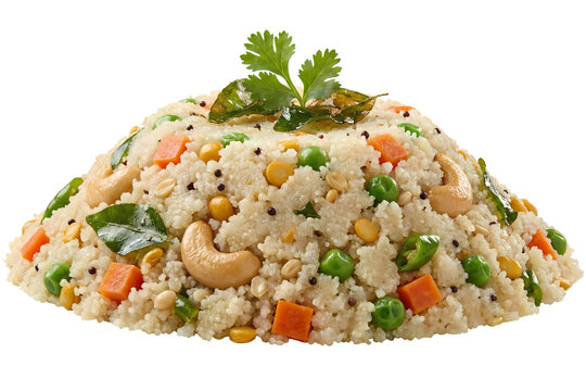 South Indian Rava Upma with Vegetables and Cashews
