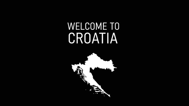 Welcome to Croatia text with map of Croatia.