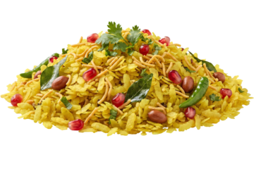 Indian Poha Chivda Snack with Peanuts and Spices