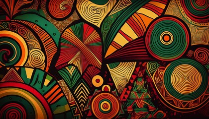 background with african patterns and shapes black history month generative ai