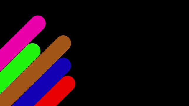 5 color arrow sign from bottom to top. swipe icon video animation.Animation of steps, completed steps.