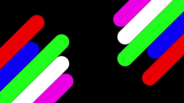 5 color arrow sign from bottom to top. swipe icon video animation.Animation of steps, completed steps.