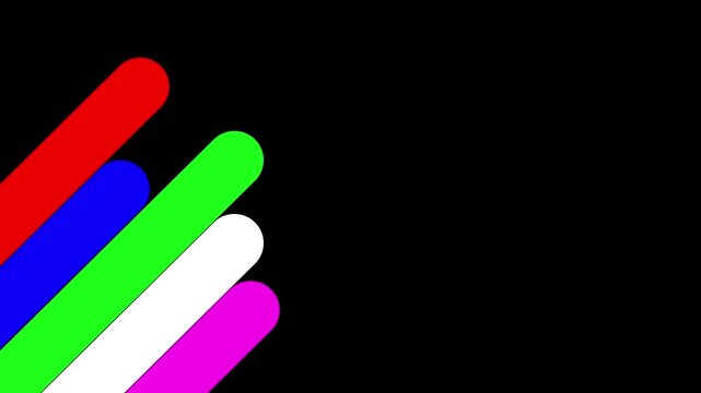 5 color arrow sign from bottom to top. swipe icon video animation.Animation of steps, completed steps.