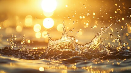 a dynamic close-up of water splashing in mid-air