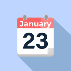 January 23 Vector Calendar
Modern flat color vector calendar with date