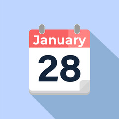 January 28 Vector Calendar
Modern flat color vector calendar with date