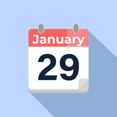 January 29 Vector Calendar
Modern flat color vector calendar with date