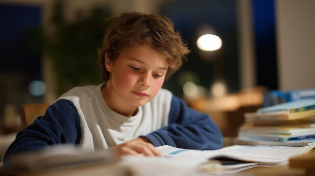 A parent studying late at night after putting their children to bed, surrounded by textbooks and sticky notes — emotional dedication, personal education goals, and balancing family with