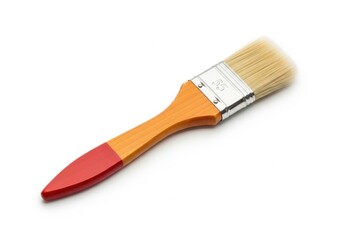 Orange and red paintbrush isolated on white background isolated on transparent background