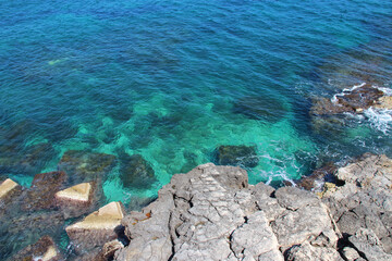 mediterranean sea in syracuse in sicily in italy 