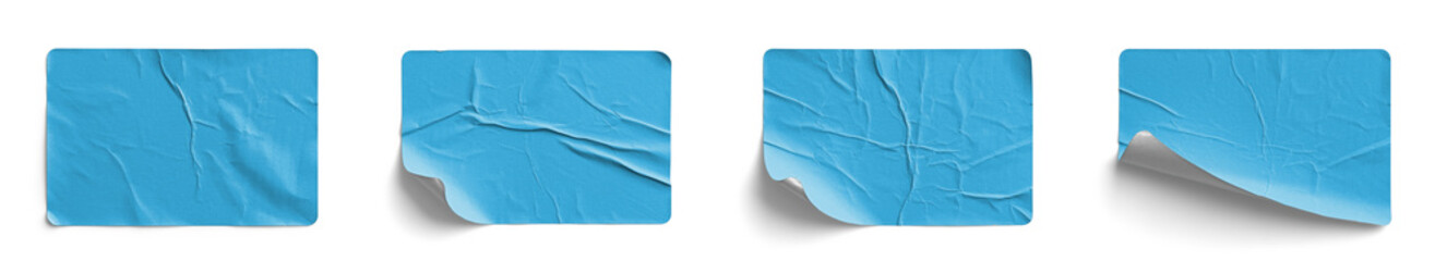 Blue Sticker Peel Animation Sequence Left Curl