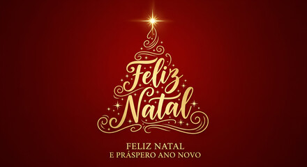 Feliz Natal & Prospero Ano Novo - Christmas Tree Vector