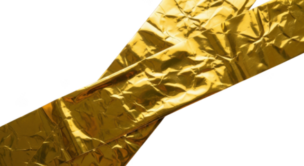 Gold metallic hand gesture on transparent background
