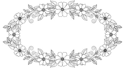 Elegant floral frame for creative projects, invitations, and announcements design needs