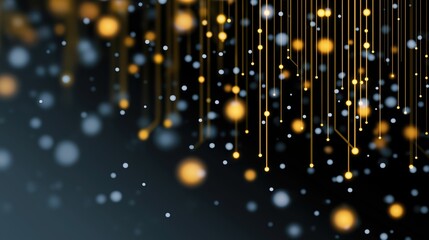 Floating blurred code, circuit lines, soft glowing orbs like snow, dark gradient background, subtle Christmas color accents, minimal and futuristic