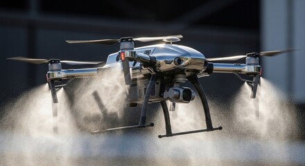 Agricultural Drone Spraying Crops - Precision Farming Technology in Action.