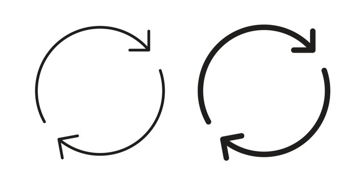 Recurring icon vector design. icon doodle hand drawn.