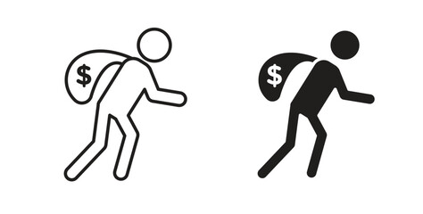 Robbery icon vector design. icon doodle hand drawn.