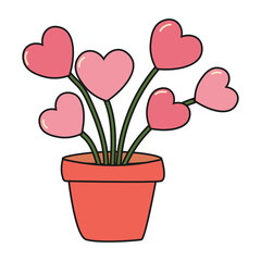 pink heart-shaped flowers in a pot